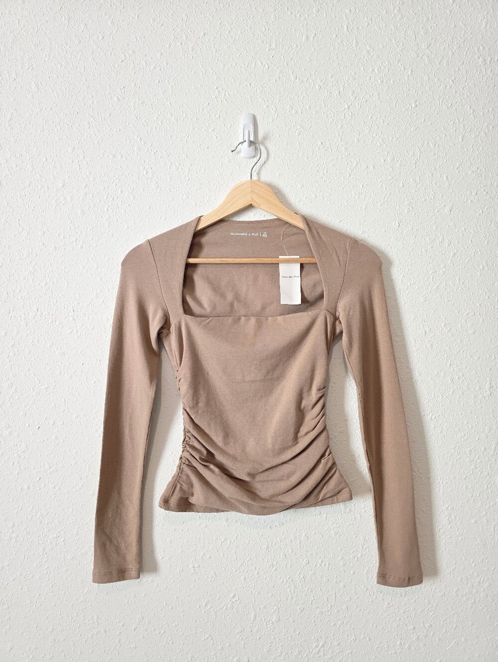 NEW Abercrombie Square Neck Ruched Top XS